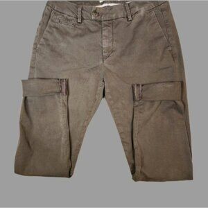 Distressed 98% cotton 28 mos mosh army green dress‎ pant with ankle cuff